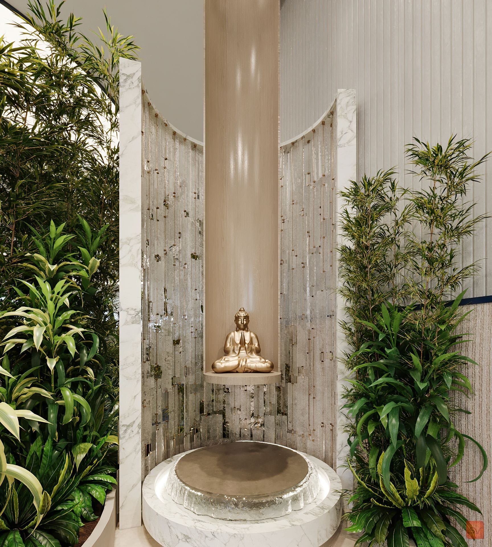 Irise, Stone Meets Leaf. Marble edges, growing things.
