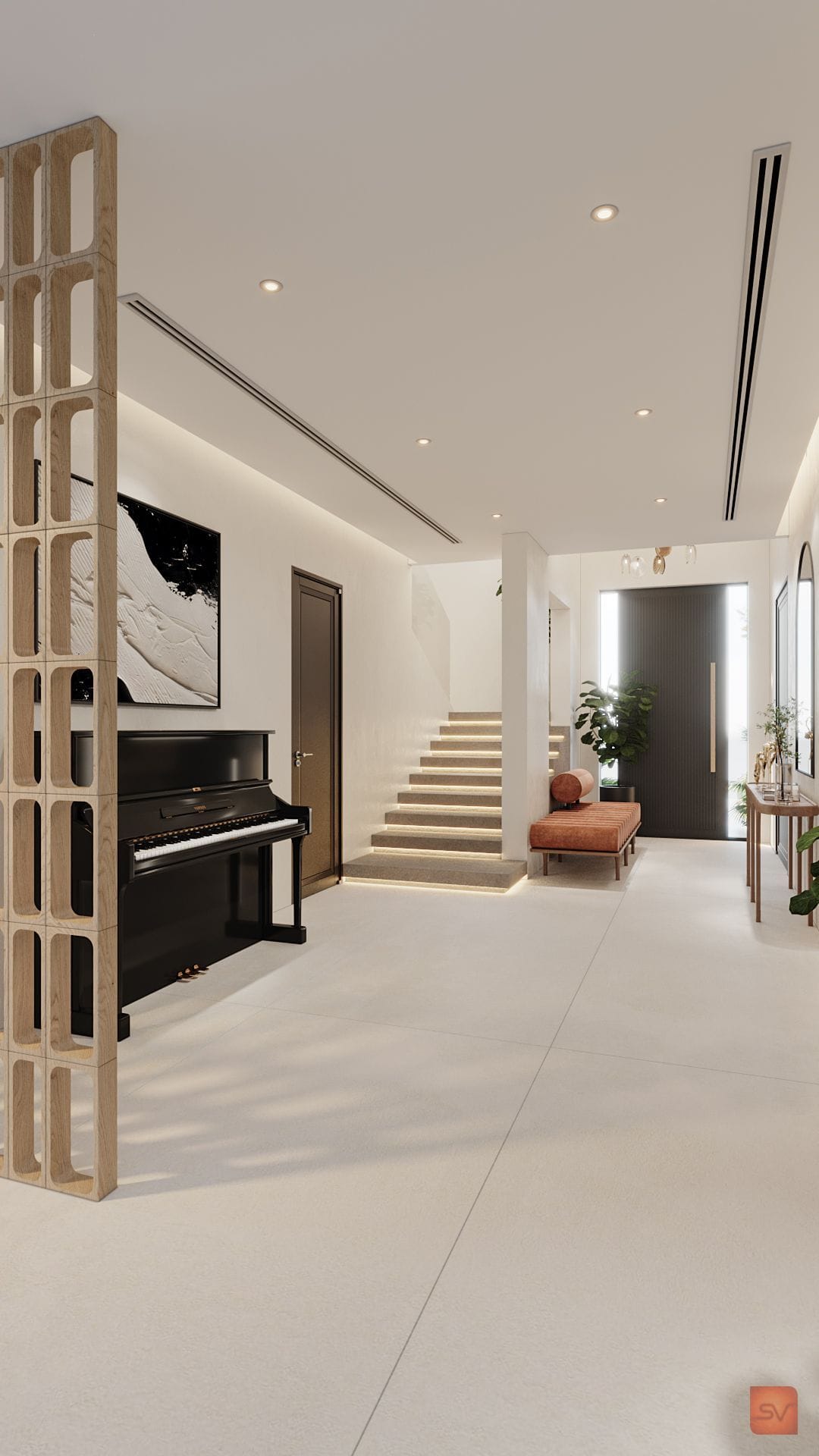 Meadows, The Piano Hall. Music at the foot of the stair.