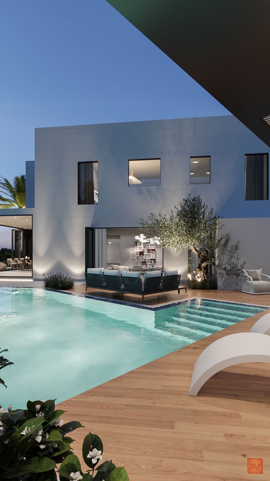 Nausheen Villa, The White Corner. Openings in a quiet facade.