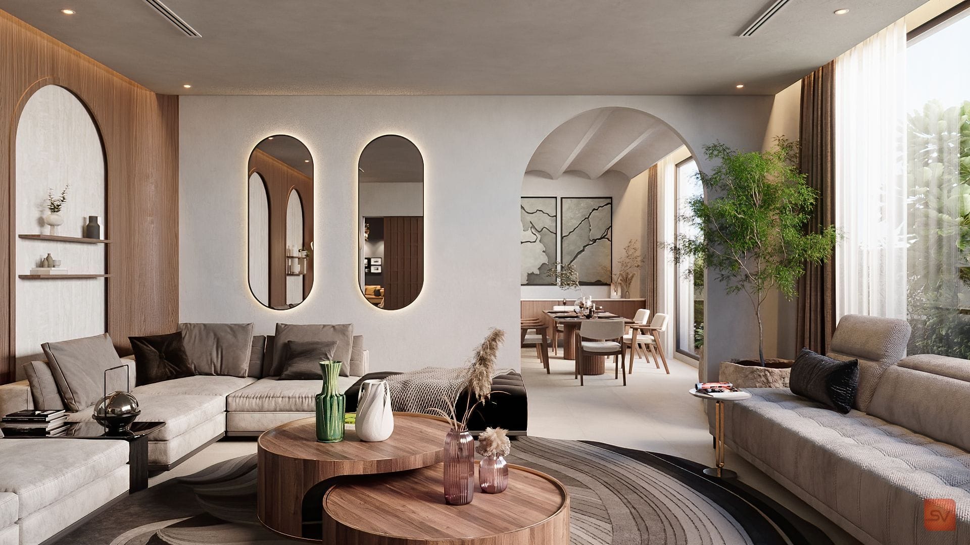 Omar Ibrahim, Arches at Home. Rooms open onto rooms.