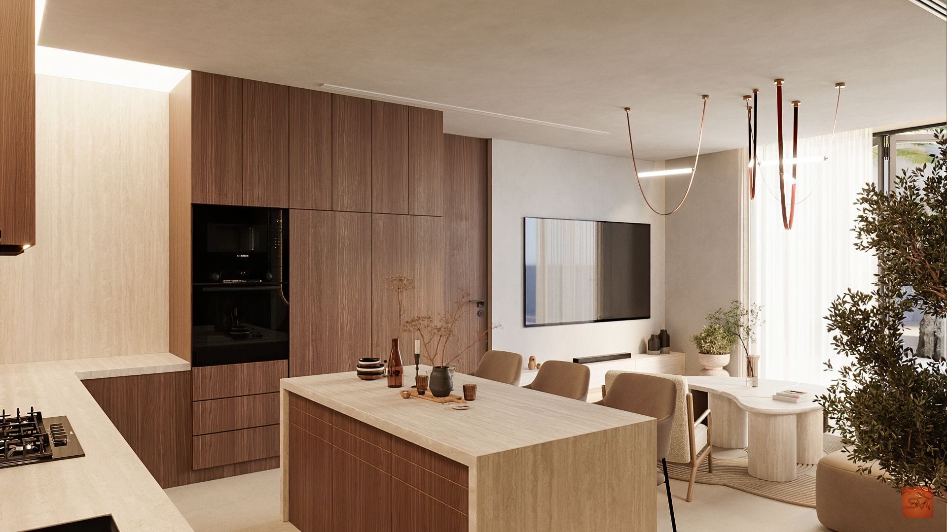 Omar Ibrahim, The Kitchen. Timber, stone, and work to do.