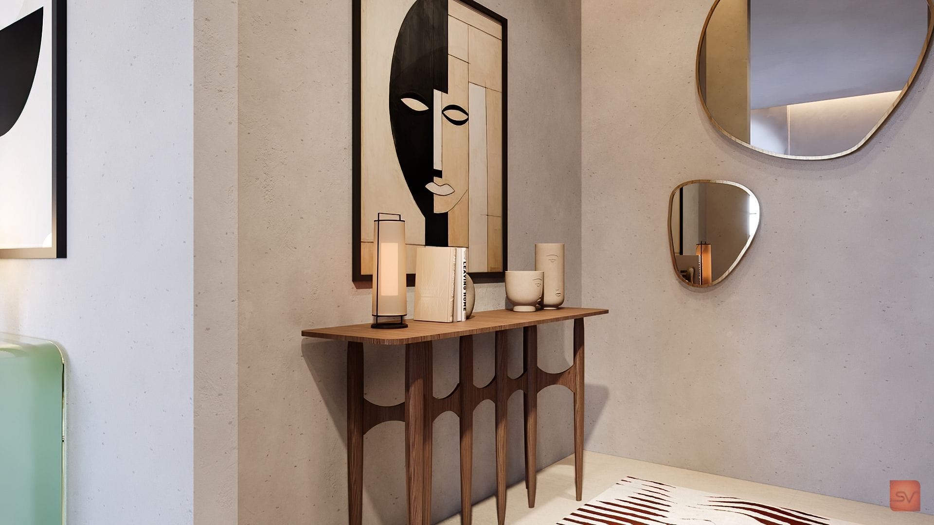 Omar Ibrahim, The Console. A face watches the hallway.