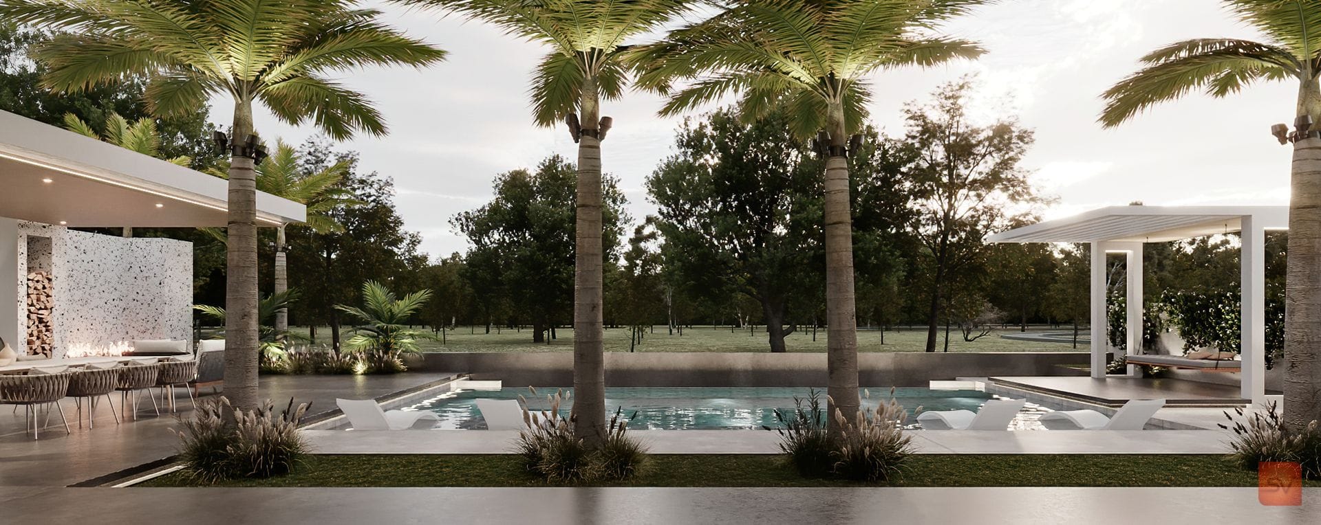 Temmeque, The Lawn Edge. Green runs to the water.