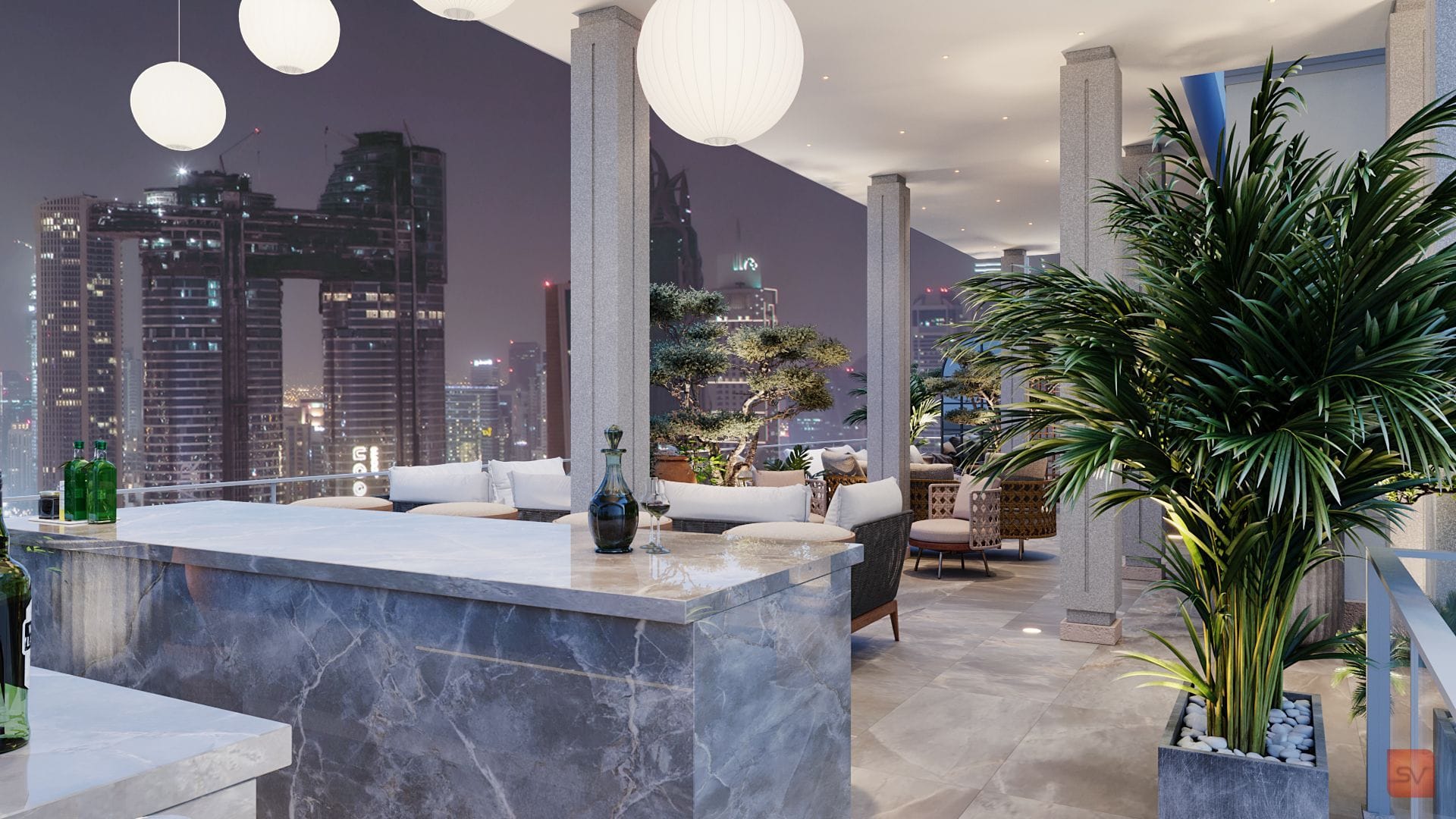 Terrace, The Marble Ledge. Cold stone, warm night.